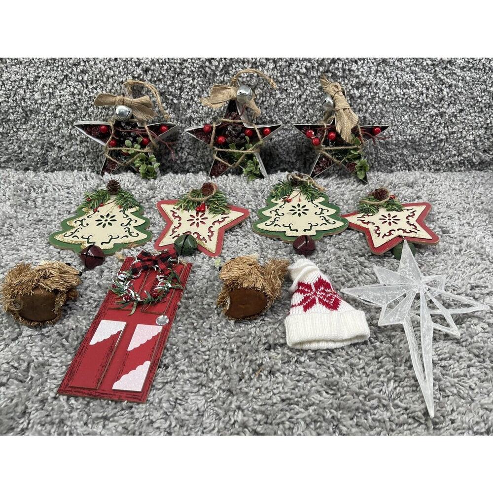 Christmas Ornaments Stars Trees Door Bundle Home Decoration Lot Of 12